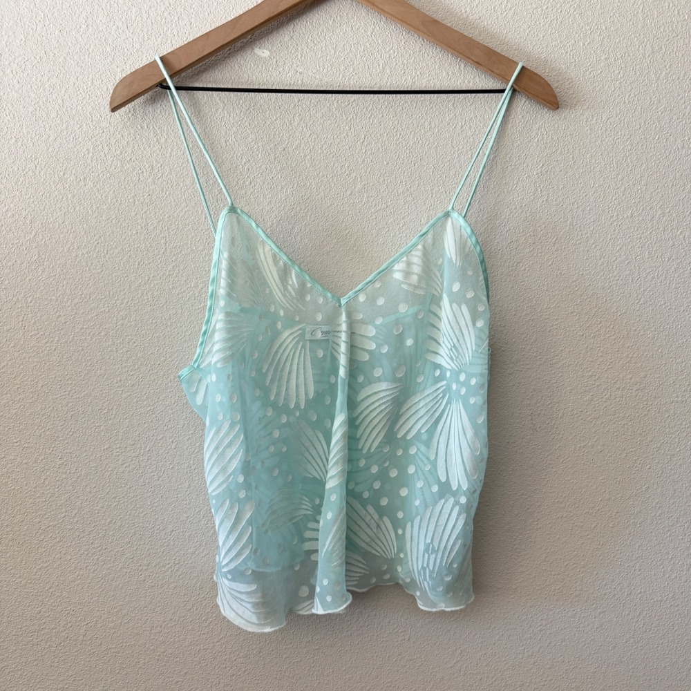 AMARETTA Womens Sheer Burnout Cami Top Size L Mermaid Coastal Ethereal Fairy